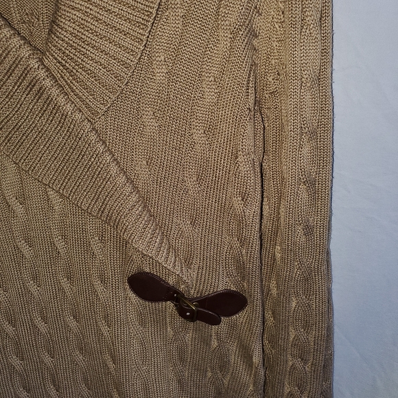 310- Calvin Klein Cable knit Faux Wrap Sweater dress shawl neck  long sleeve - Picture 11 of 14